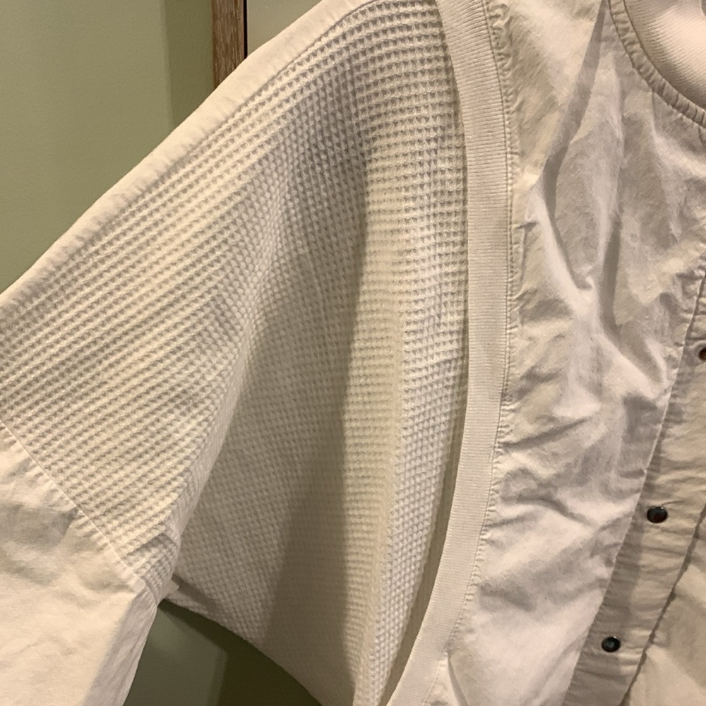 SK Sport Vintage White Cotton Jacket Batwing Sleeve Size Large - Picture 6 of 7